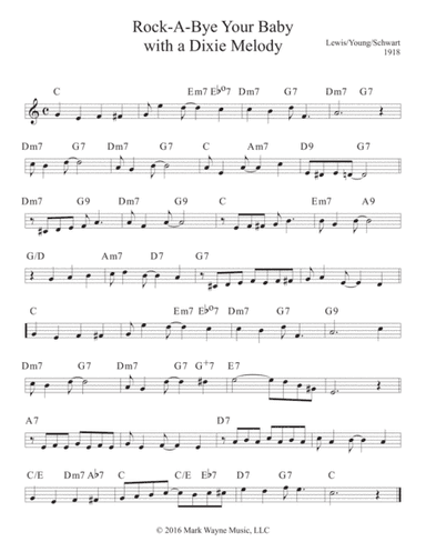 Rock-A-Bye Your Baby with a Dixie Melody (arr. Mark Huxhold)