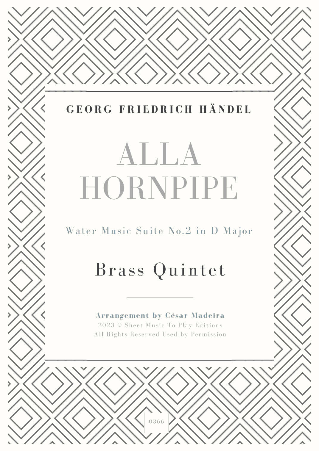 Alla Hornpipe by Handel - Brass Quintet (Full Score) - Score Only (arr. César Madeira)