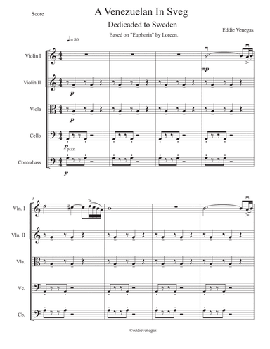 A Venezuelan In Sveg. Piece for String Orchestra dedicated to Sweden.