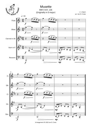 J. S. Bach - Musette in D BWV Anh.126 (arr. Ian D. Crew)