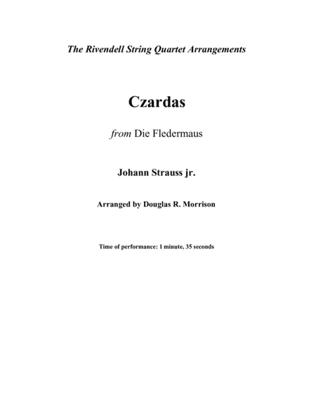 Czardas from Die Fledermaus (arr. Douglas R. Morrison)