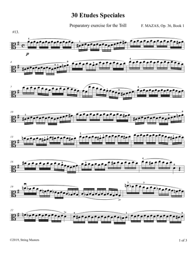 Mazas, Etudes for Viola Op 36, Book 1, No.13 (arr. String Masters)