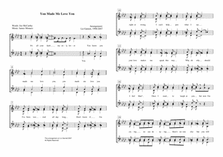 You Made Me Love You (arr. Liz Garnett)
