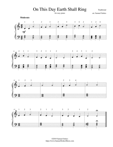 On This Day Earth Shall Ring (Personent Hodie) - for easy piano (arr. Samuel Stokes)