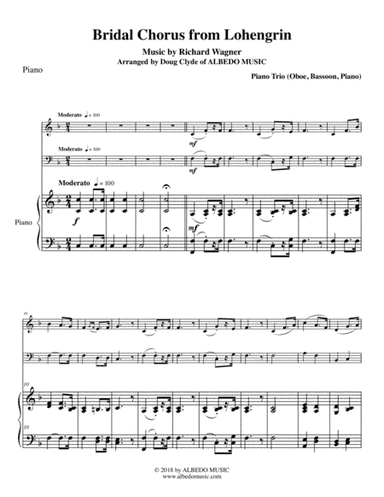Wagner Bridal Chorus from Lohengrin for Oboe, Bassoon & Piano (arr. Doug Clyde)