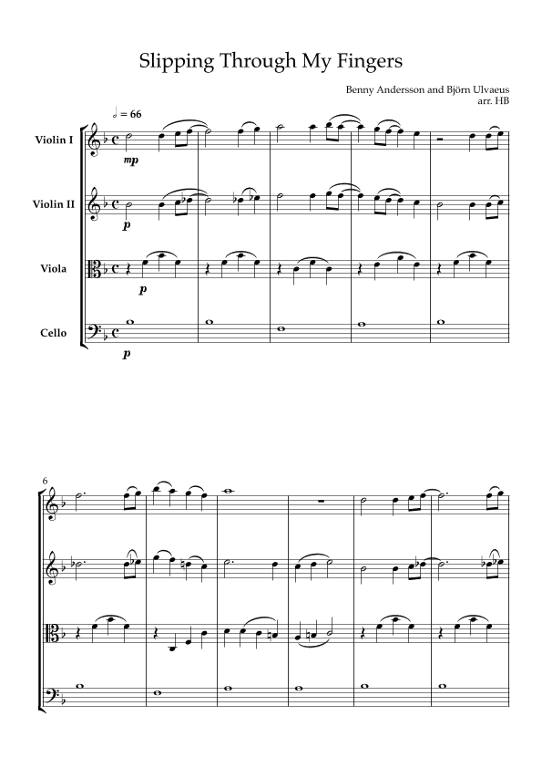Slipping Through My Fingers (arr. HB)
