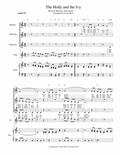 The Holly and the Ivy - flute, trio and piano (arr. Connie Boss)