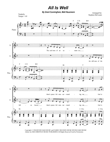 All Is Well (arr. Stephen DeCesare)