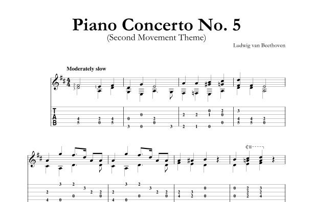 Piano Concerto No. 5 (Second Movement Theme) (arr. Mark Phillips)
