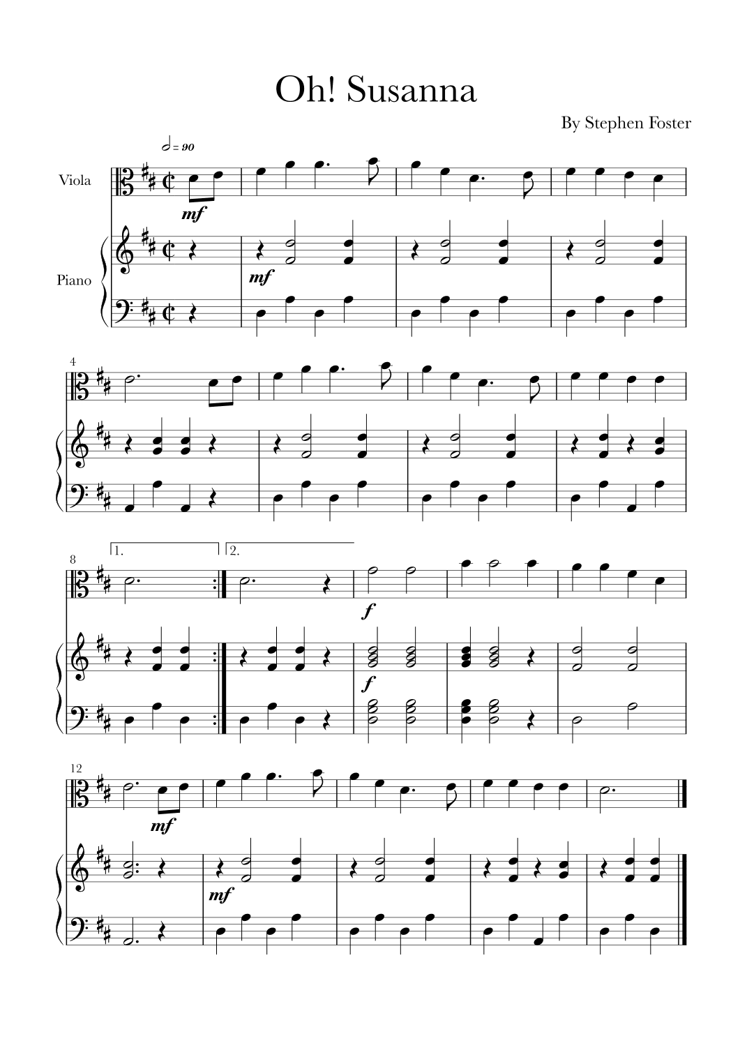 Oh! Susanna (arr. Glauco Fernandes)