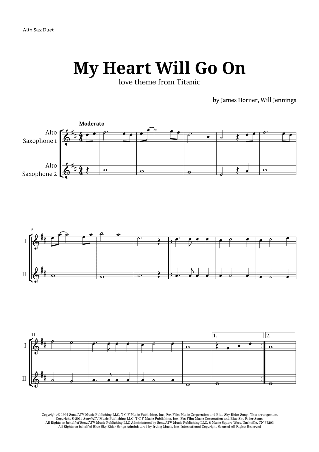 My Heart Will Go On (love Theme From 'titanic') (arr. Langanho)