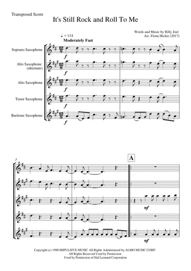 It's Still Rock And Roll To Me (arr. Fiona Hickie)