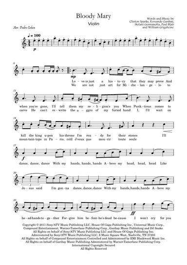 Bloody Mary (arr. Pedro Cohen)