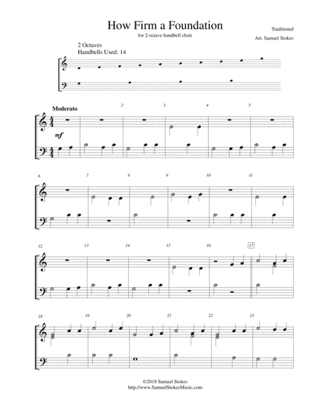 How Firm a Foundation - for 2-octave handbell choir (arr. Samuel Stokes)