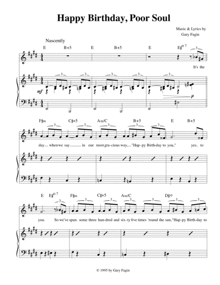 Happy Birthday, Poor Soul, for voice and piano