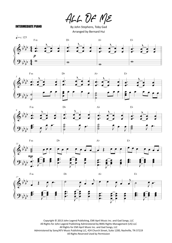 All Of Me (arr. Bernard Hui)