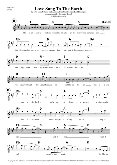 Love Song To The Earth (keep It Safe) (arr. Bernardo Bernal Hidalgo)