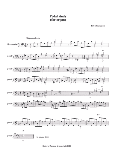 Pedal study for organ