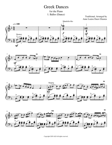 Greek Dances for the Piano - 1. Ballos (Dance)