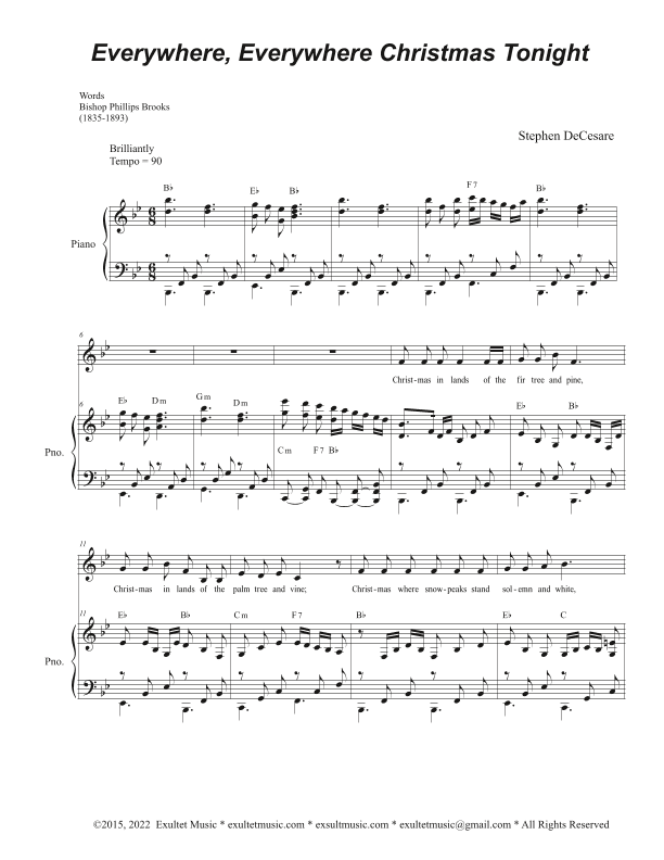 Everywhere, Everywhere Christmas Tonight (Unison choir)