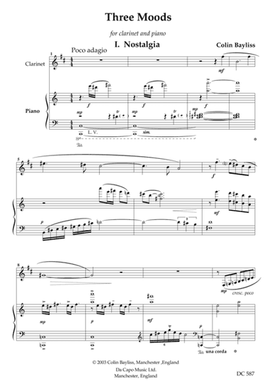 Three Moods - for clarinet (or saxophone) and piano