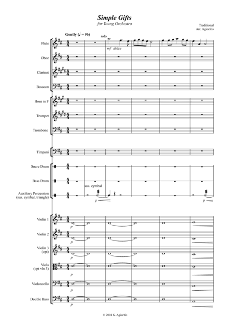Simple Gifts - for Young Orchestra (arr. K. Agioritis)