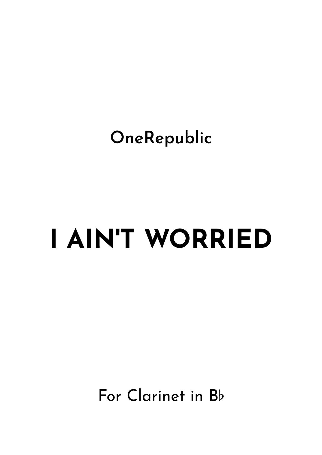 I Ain't Worried (arr. Jireh J.)