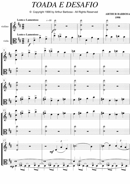 Toada e Desafio  (Brazilian Folk) duet version