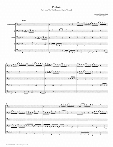 Prelude 02 from Well-Tempered Clavier, Book 2 (Euphonium-Tuba Quintet) (arr. Richard Byrnes)
