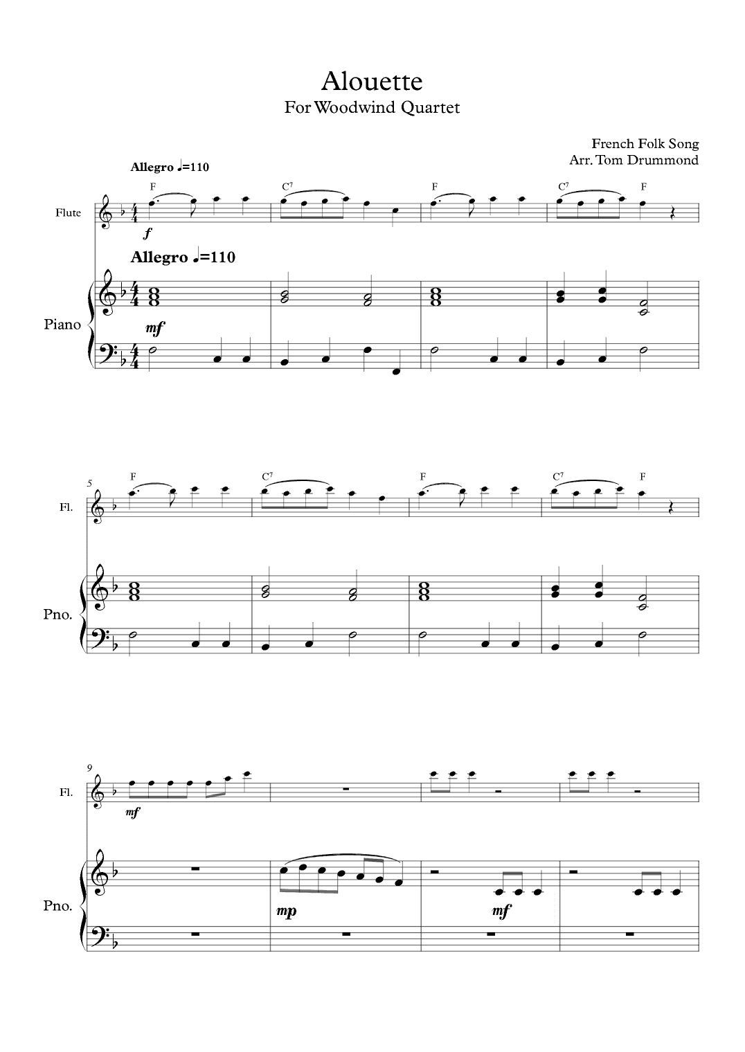 Alouette (arr. Tom Drummond)