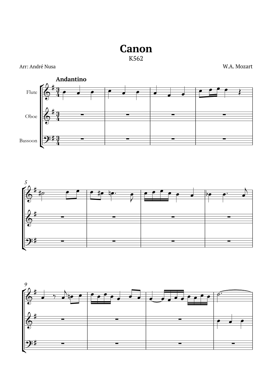 Canon K562 (arr. André Nusa)