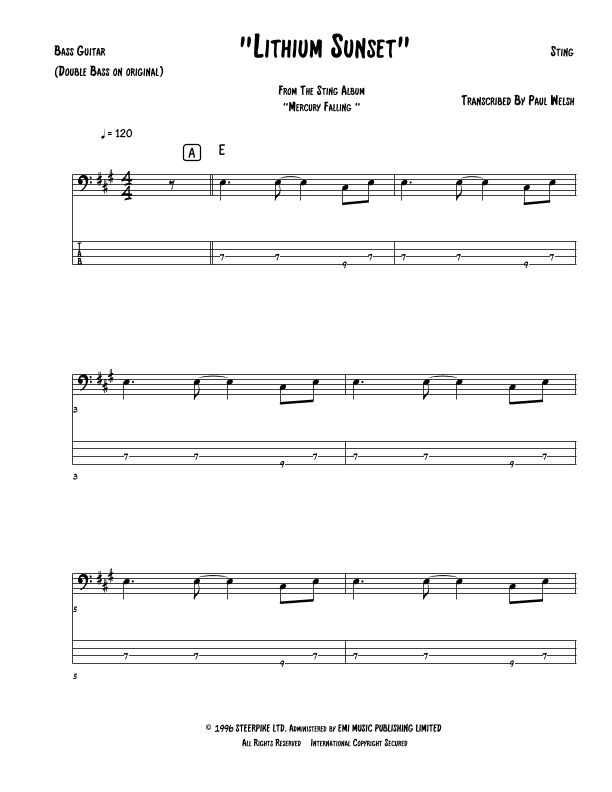 Lithium Sunset (arr. Accubass)
