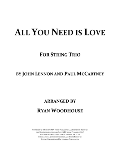 All You Need Is Love (arr. Ryan Woodhouse)