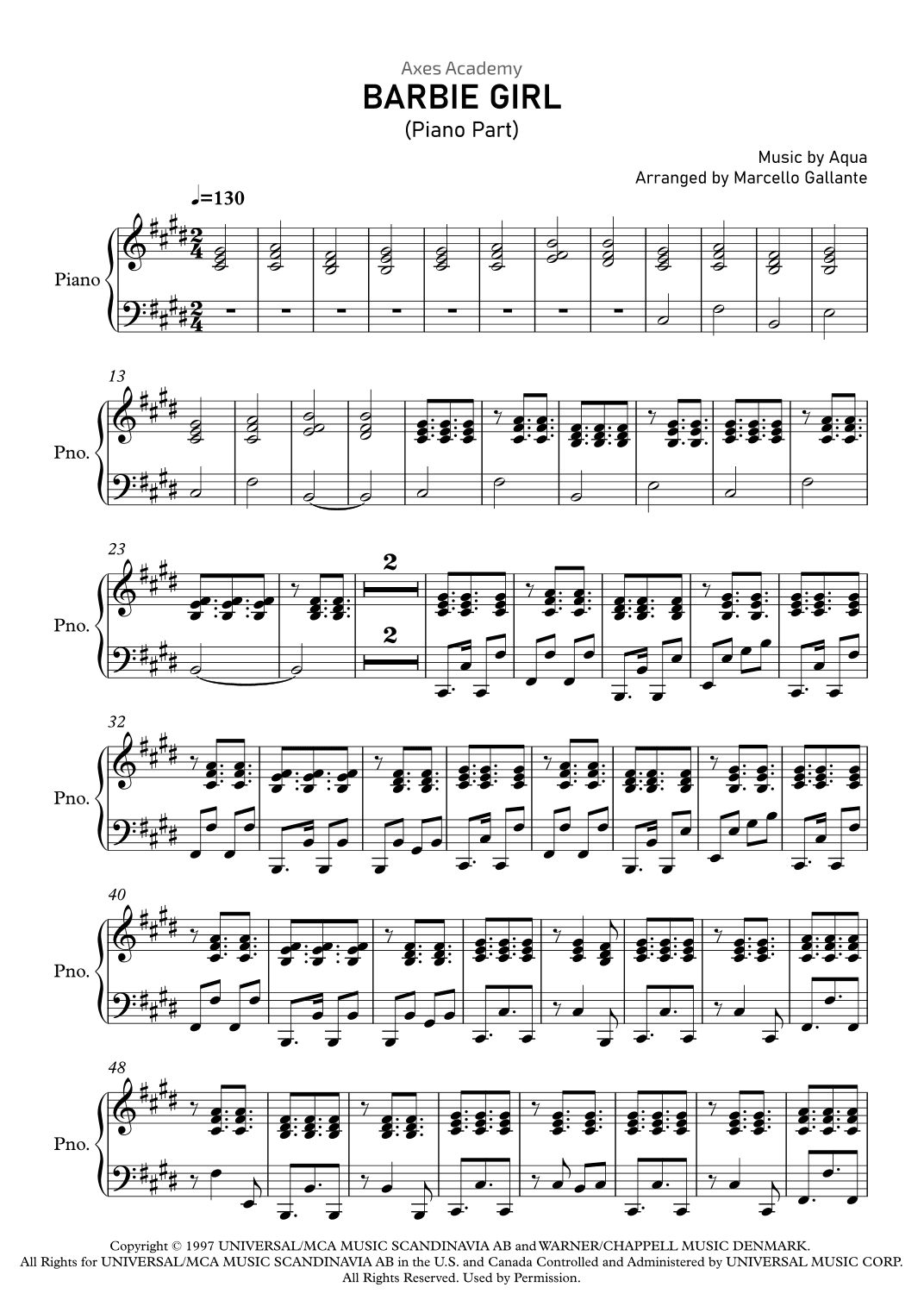 Barbie Girl (arr. Marcello Gallante)