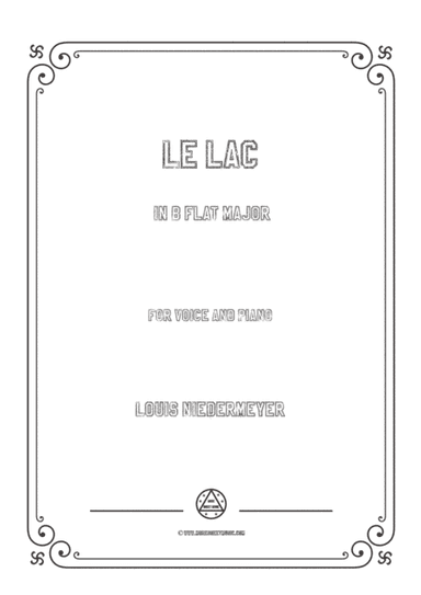 Niedermeyer-Le lac in B flat Major,for Voice and Piano (arr. MSM)