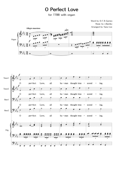 O Perfect Love(for Men's Choir and Organ) (arr. Nara Lee)