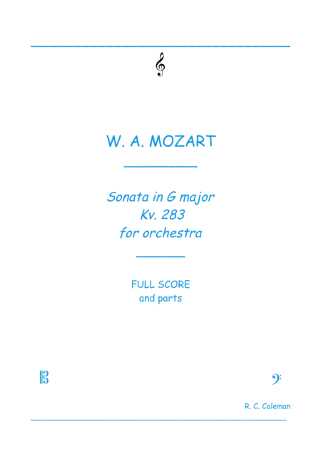 Mozart Sonata kv. 283 for Orchestra (arr. R. C. Coleman)