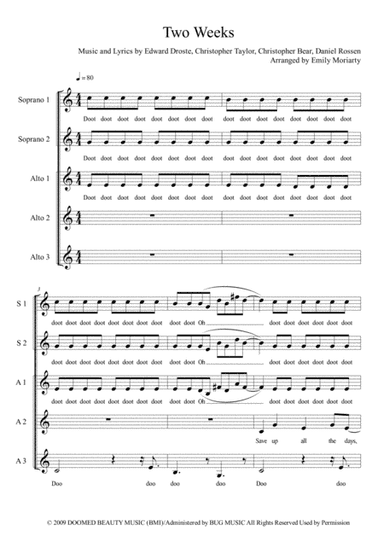 Two Weeks (arr. Emily Moriarty)