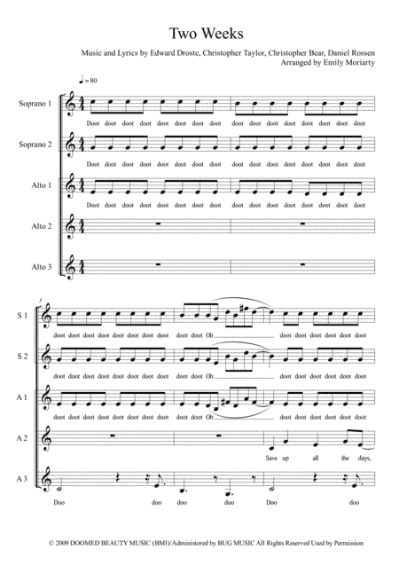 Two Weeks (arr. Emily Moriarty)