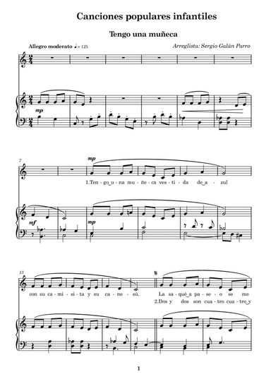 Tengo una muñeca (arr. Sergio Galan Parro)