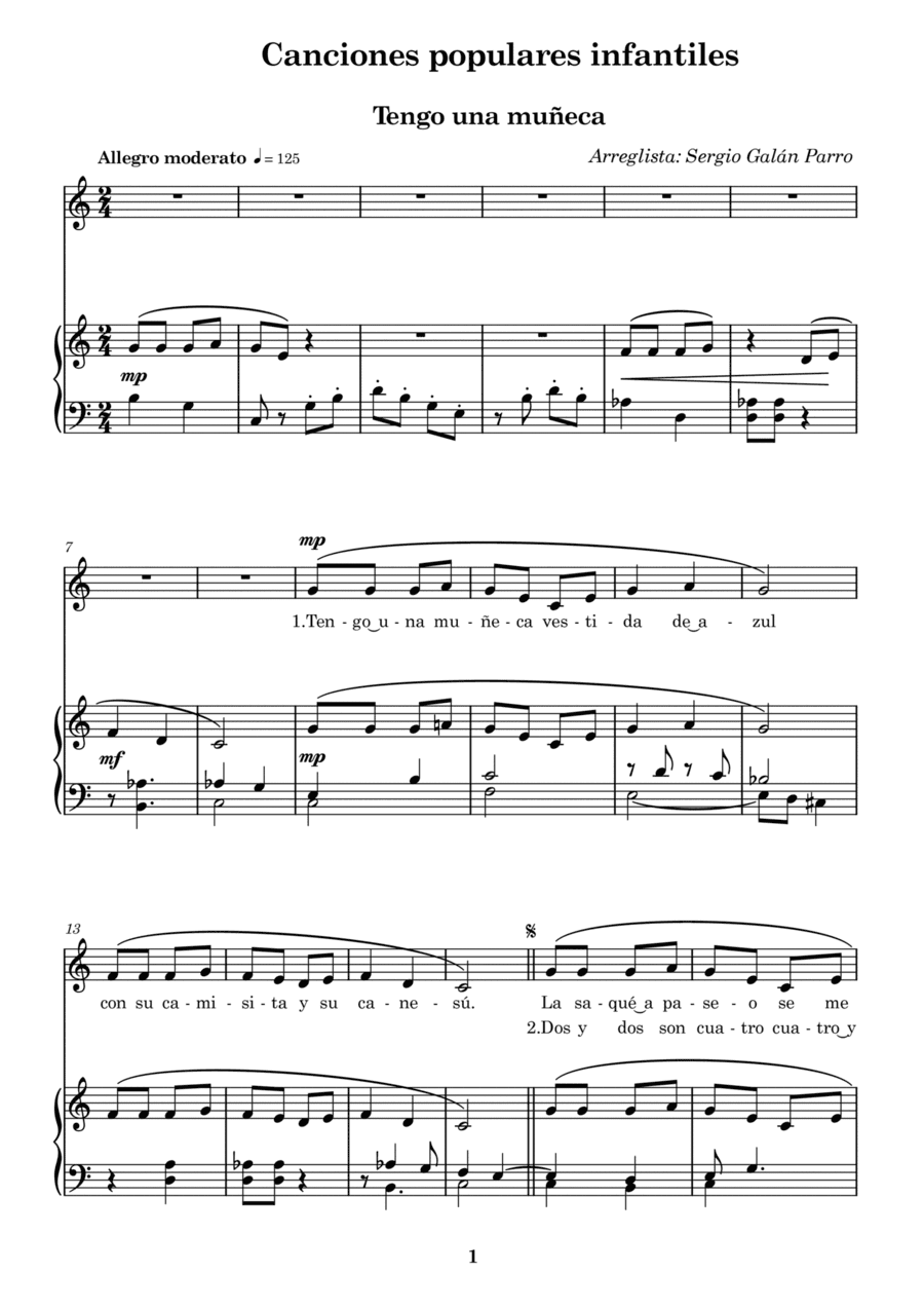 Tengo una muñeca (arr. Sergio Galan Parro)