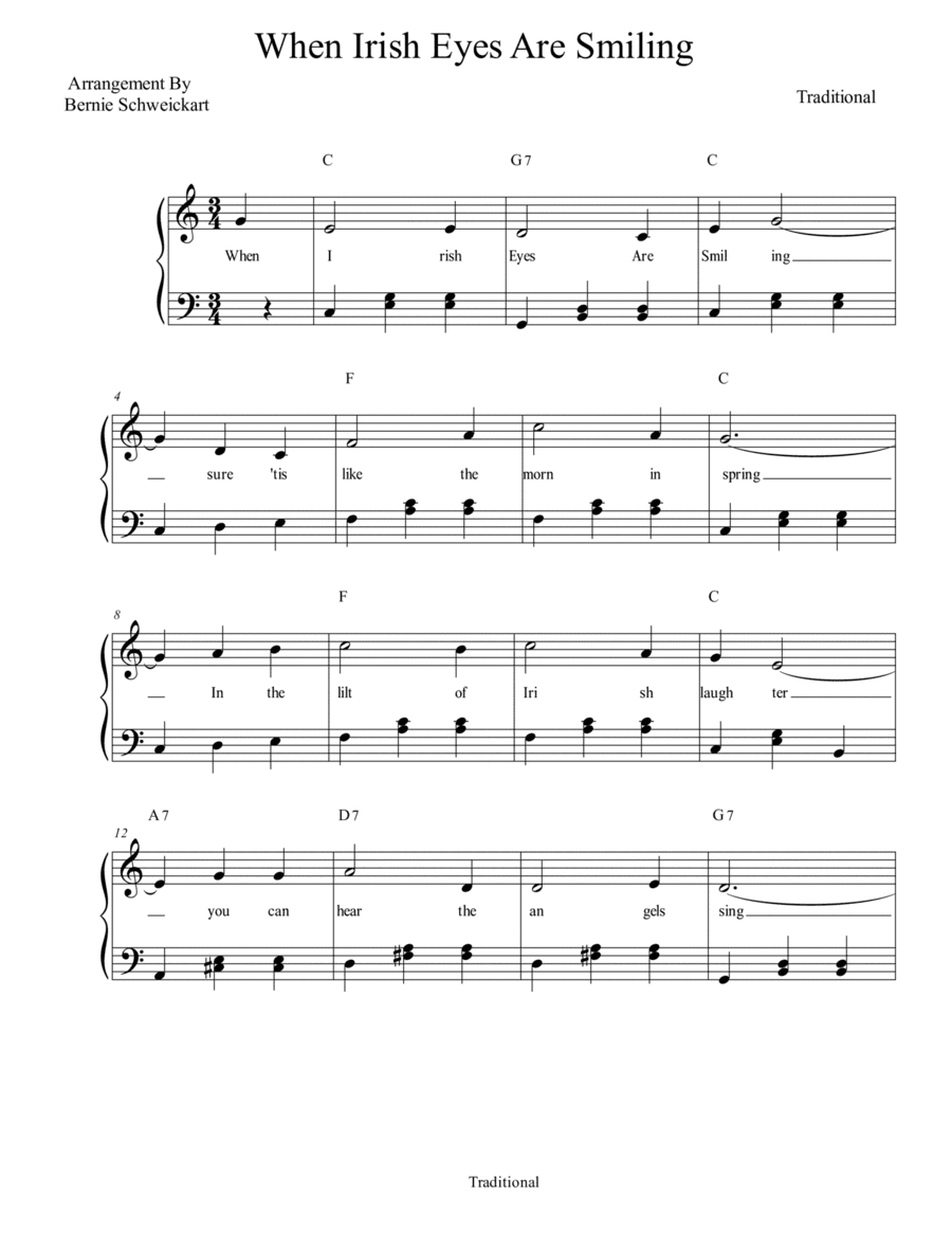When Irish Eyes Are Smiling (arr. Bernie Schweickart)