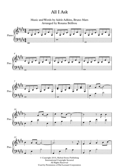 All I Ask (arr. Roxana Belibou)