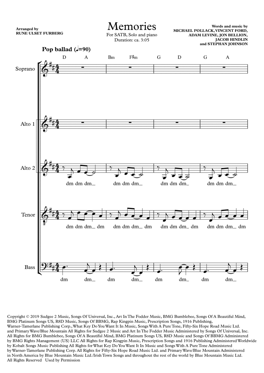 Memories (arr. Rune Ulset Furberg)