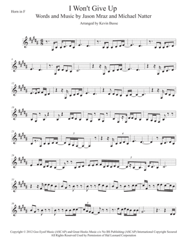 I Won't Give Up (arr. Kevin Busse)