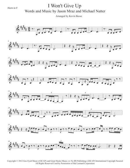 I Won't Give Up (arr. Kevin Busse)