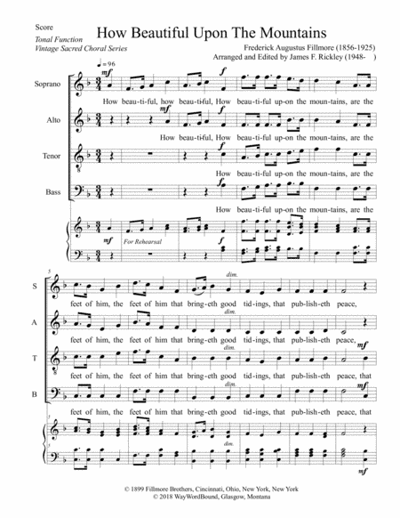 How Beautiful Upon The Mountains (arr. James F. Rickley)