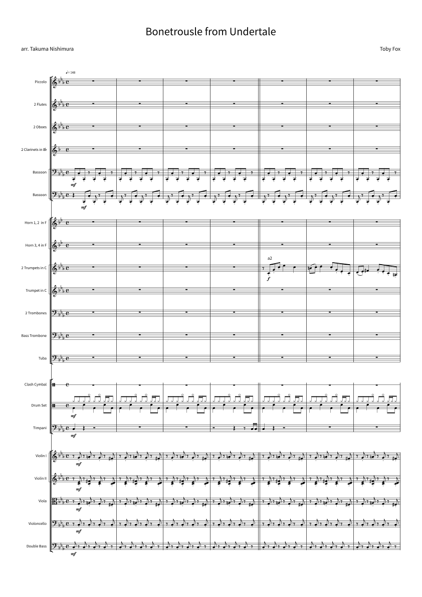Bonetrousle - Score Only (arr. Takuma Nishimura)