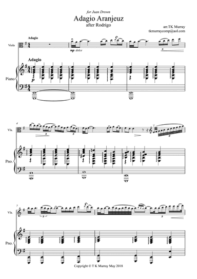 Adagio Aranjeuz - Viola & Piano
