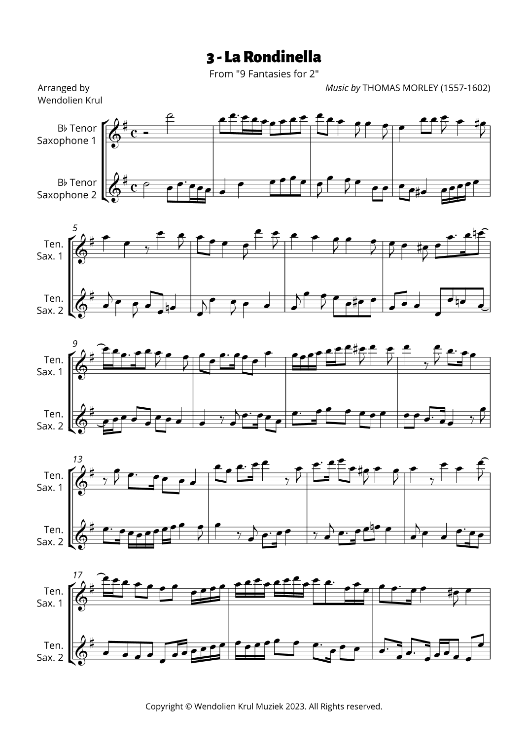 La Rondinella (from "9 Fantasies for 2") (arr. Wendolien Krul)